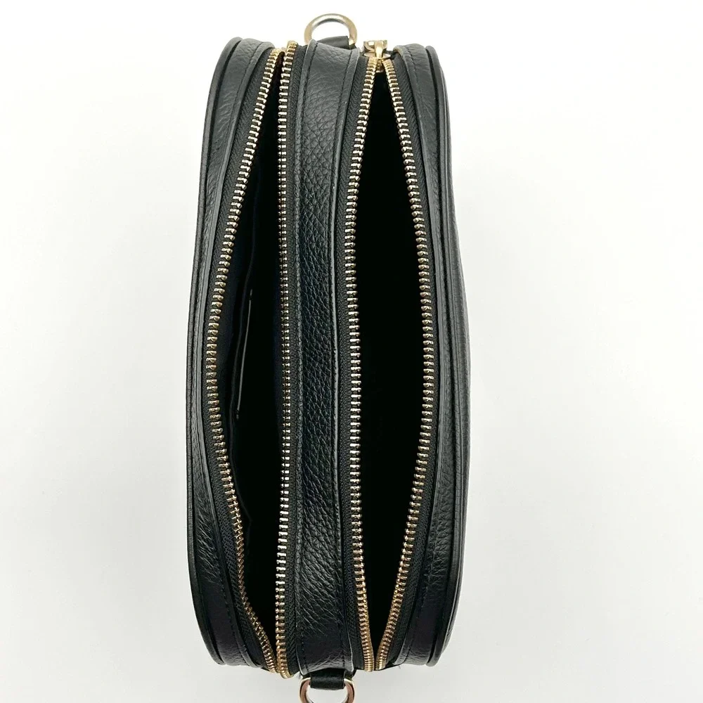 EUC Coach Black Pebbled Leather Convertible Crossbody Jes Camera Bag